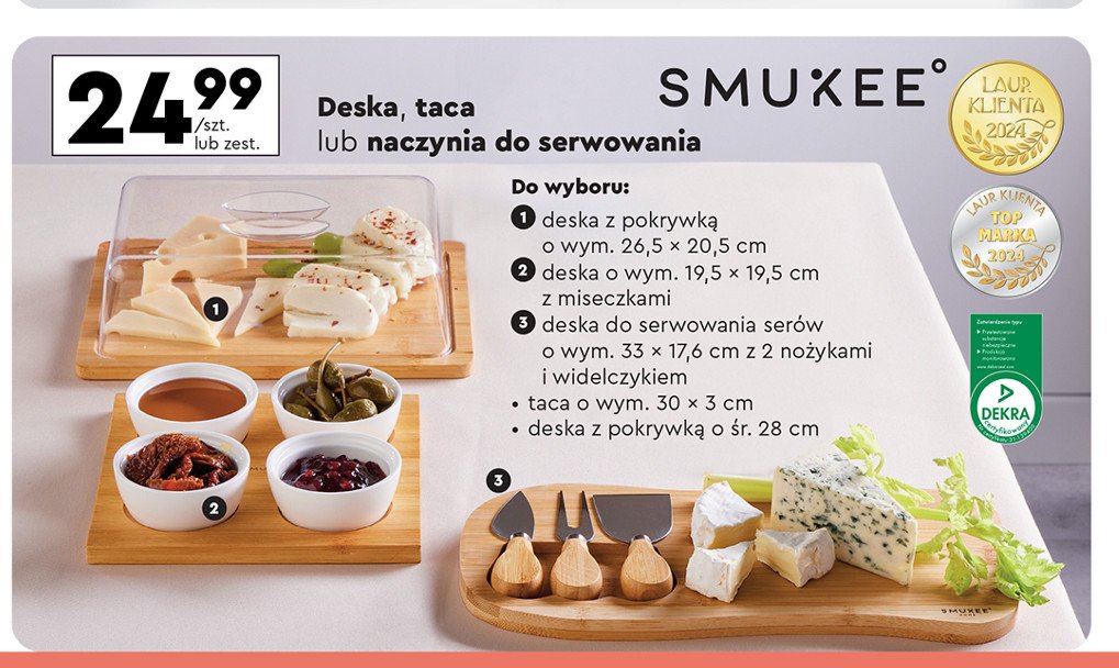 Deska bambusowa z miseczkami Smukee kitchen promocja