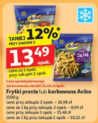 Frytki proste lub karbowane Aviko 1500 g promocja w Auchan