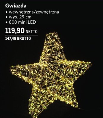 Gwiazda świetlna wewnętrzna/zewnętrzna wys. 29 cm, 800 mini LED promocja w Makro