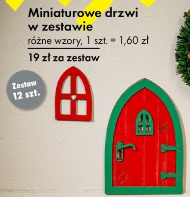 Miniaturowe drzwi w zestawie różne wzory promocja w Tedi