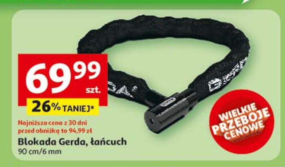 Blokada rowerowa łańcuch GERDA promocja w Auchan