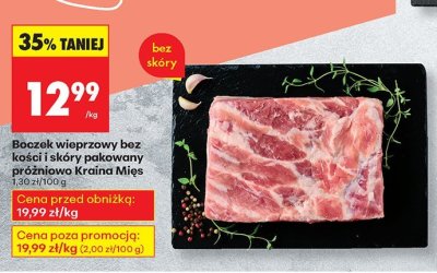 Boczek wieprzowy bez kości i skóry pakowany próżniowo promocja w Biedronka