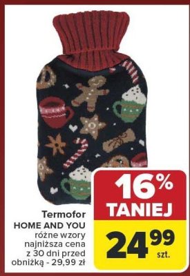 Termofor HOME AND YOU różne wzory promocja w Carrefour