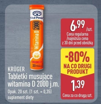 Tabletki musujące witamina D 2000 j.m. promocja w Aldi