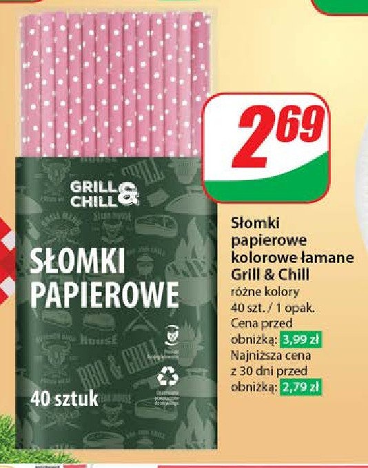 Słomki papierowe Grill & chill promocja w Dino