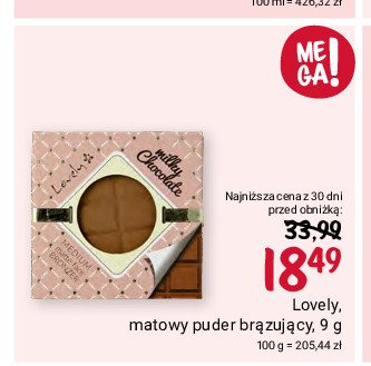 Puder brązujący dark chocolate LOVELY MATTE FACE BRONZER promocja