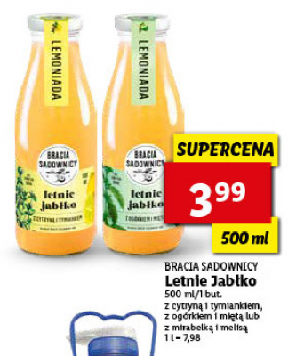 Lemoniada letnie jab艂ko z mirabelk膮 i melis膮 Bracia sadownicy promocja
