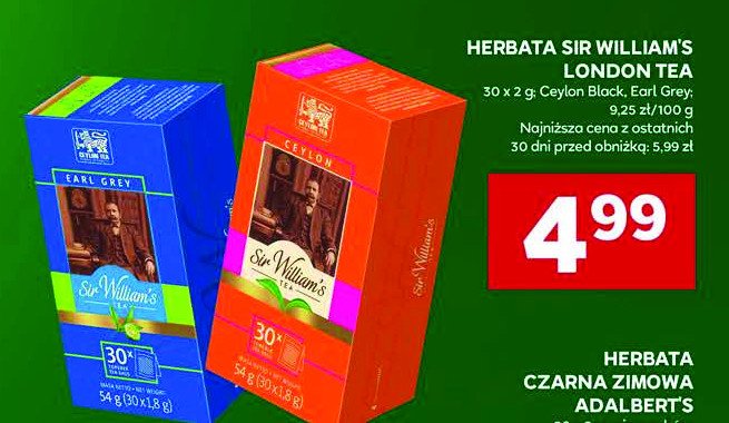 Herbata ceylon Sir william's tea promocja