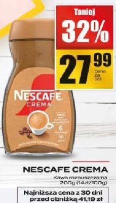 Kawa rozpuszczalna NESCAFE CREMA promocja w Supeco