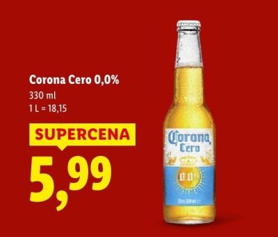 Piwo Corona Cero 0,0% promocja w Lidl