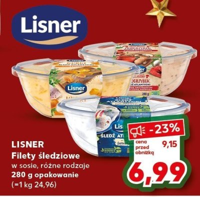 Filety śledziowe LISNER w oleju różne rodzaje 280 g promocja w Kaufland