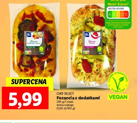 Focaccia z pieczonymi warzywami Chef select promocja