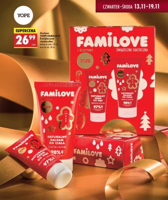 Zestaw Familove Świąteczne ciasteczka: balsam do ciała, krem do rąk promocja w Biedronka
