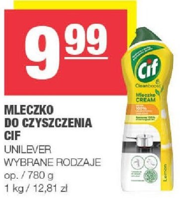 Mleczko do czyszczenia Cif Unilever wybrane rodzaje promocja w SPAR