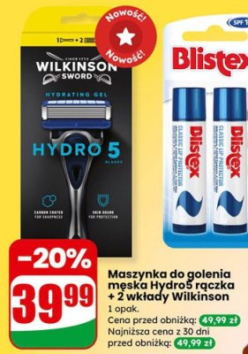 Maszynka do golenia męska Hydro5 ręczna + 2 wkłady Wilkinson Wilkinson Sword promocja w Dino