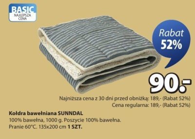 Kołdra bawełniana SUNNDAL promocja w Jysk
