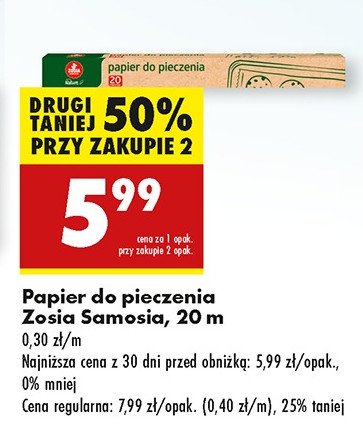 Papier do pieczenia 20 m Zosia samosia promocja