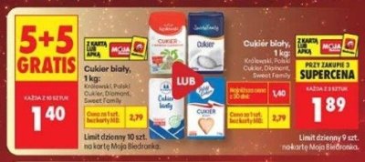 Cukier promocja w Biedronka
