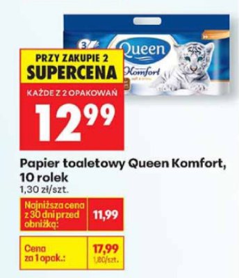 Papier toaletowy Komfort, 10 rolek promocja w Biedronka