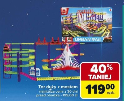 Tor duży z mostem Hot Wheels Urban Rail promocja w Carrefour