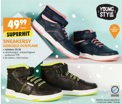 Sneakersy dziecięce ocieplane rozm. 30-36 Youngstyle promocja