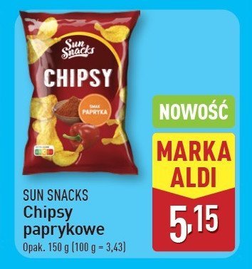 Chipsy paprykowe SUN SNACKS promocja