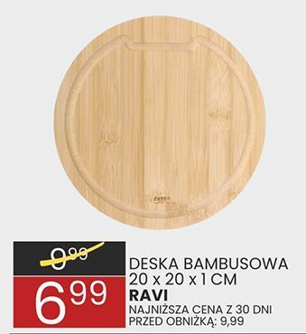 Deska bambusowa 20 x 20 x 1 cm promocja w Wafelek