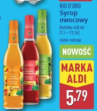 Syrop melon z miętą Rio d'oro promocja w Aldi