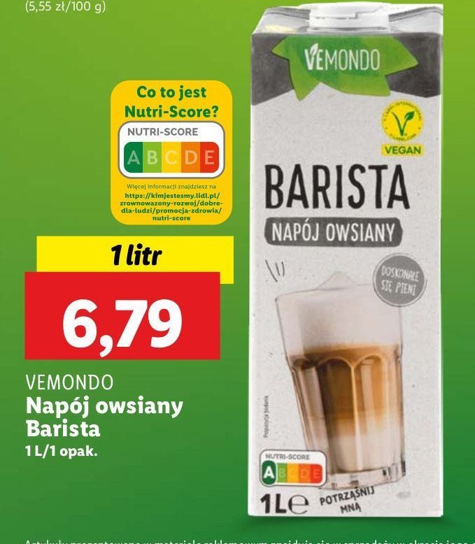 Napój owsiany barista Vemondo promocja