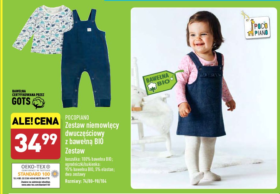 Koszulka + ogrodniczki 98/104 Pocopiano promocja