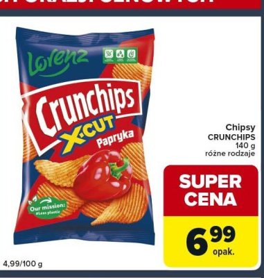 Chipsy CRUNCHIPS X-CUT Papryka 140 g promocja w Globi