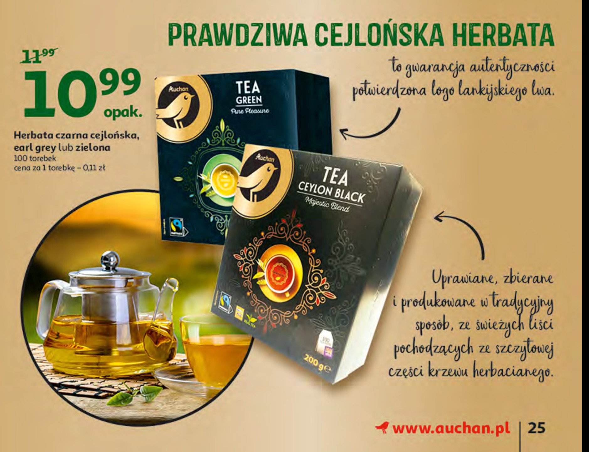 Herbata ceylon black noble infusion Auchan promocja