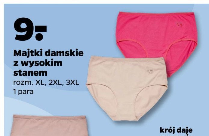 Majtki damskie z wysokim stanem xl-3xl promocja