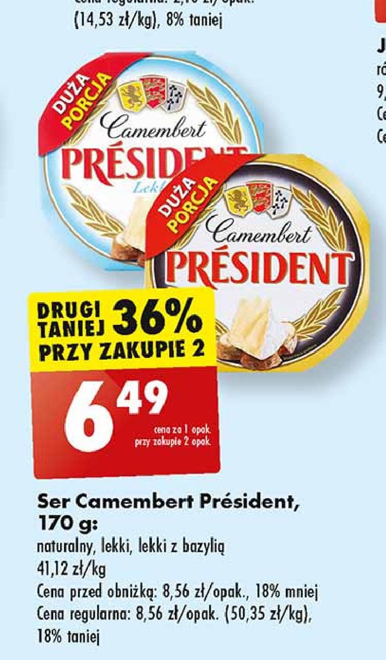 Ser camembert lekki President promocja