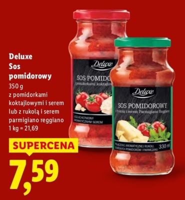 Sos pomidorowy z rukolą i serem parmigiano reggiano promocja w Lidl