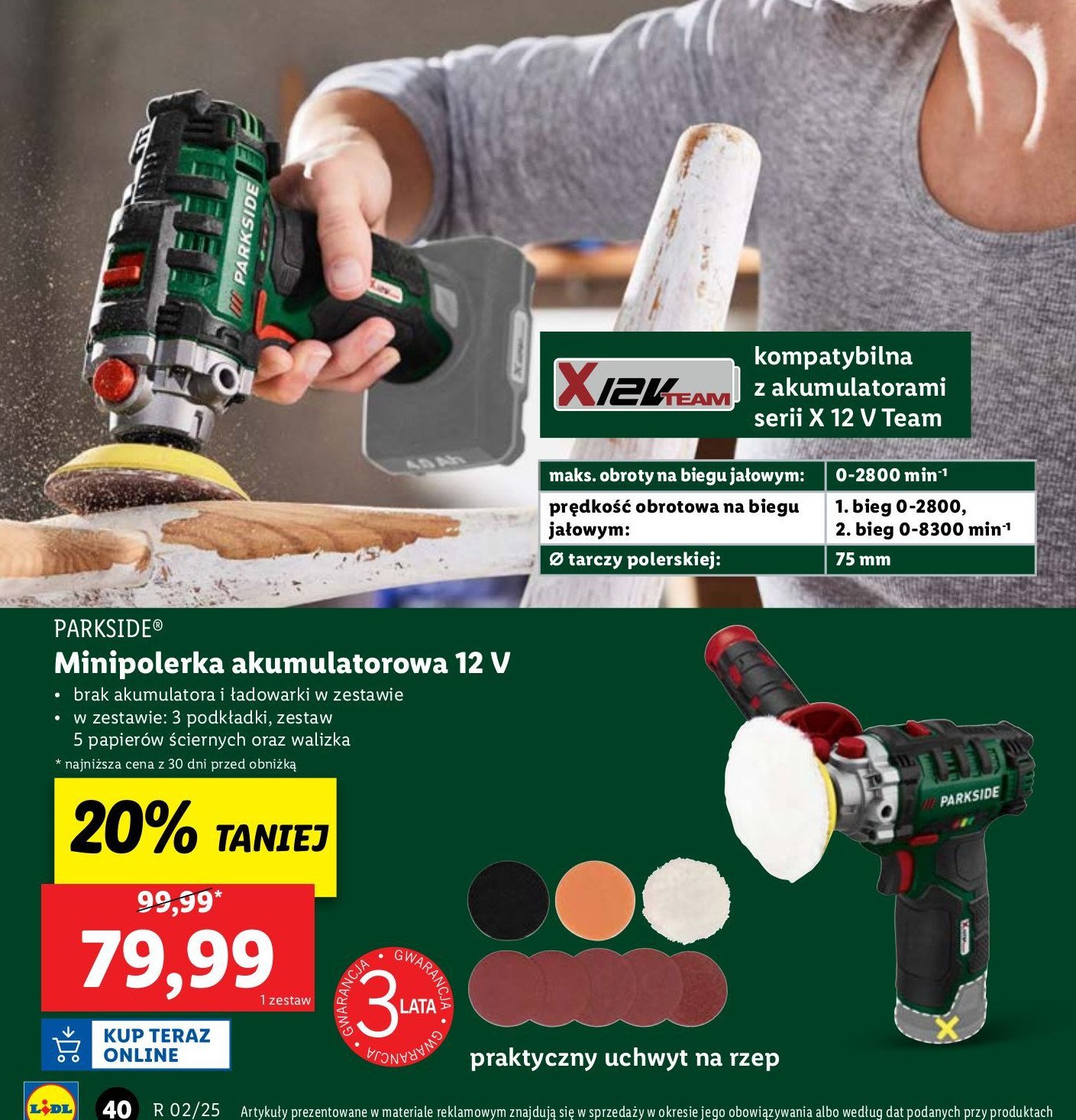 Mini polerka akumulatorowa 12 v Parkside promocja w Lidl