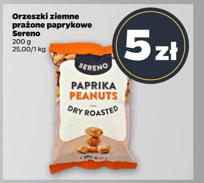 Orzeszki ziemne prażone paprykowe Sereno promocja