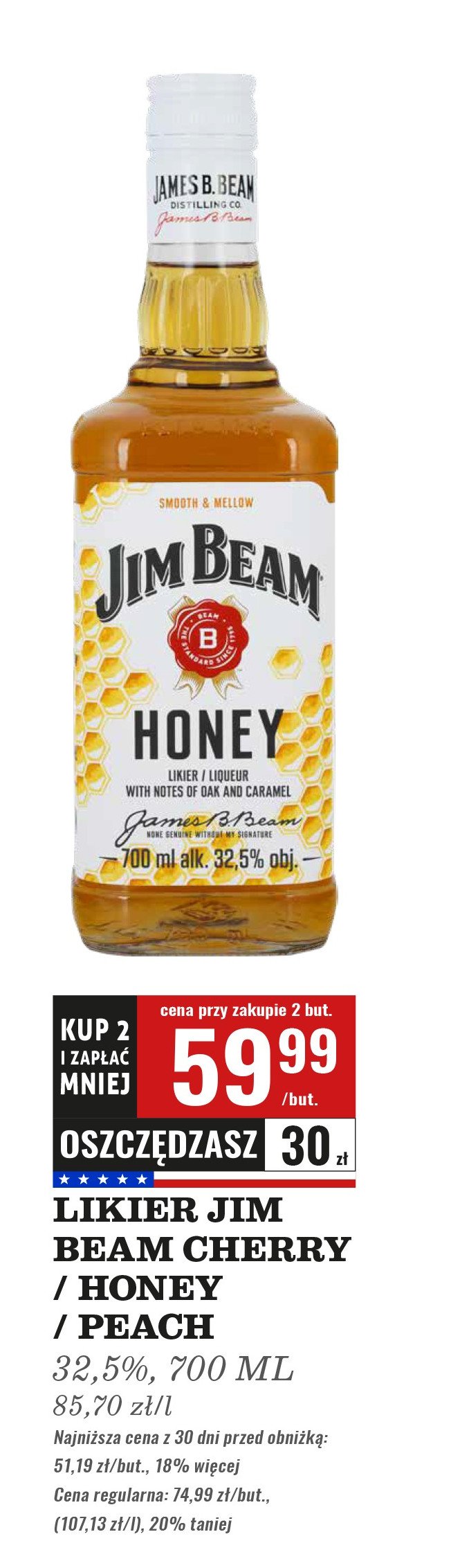 Bourbon Jim beam honey promocja w Biedronka