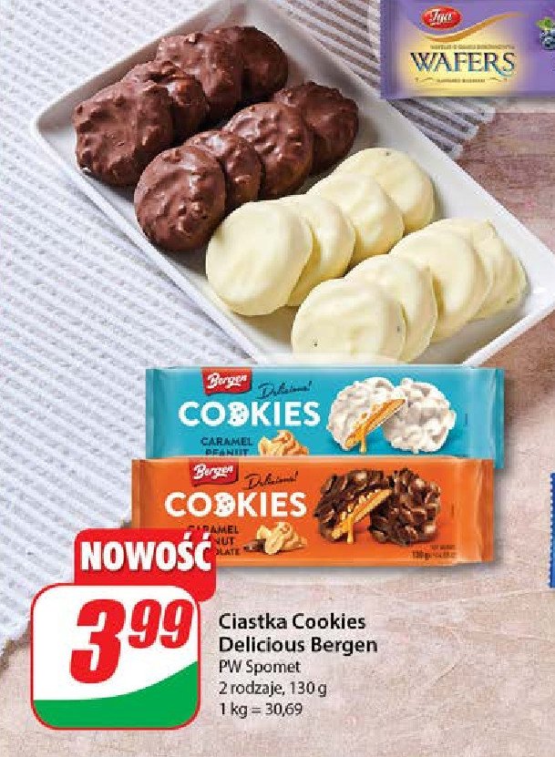 Ciastka caramel Bergen cookies promocja w Dino