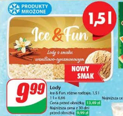 Lody waniliowo-cynamonowe Koral ice&fun promocja