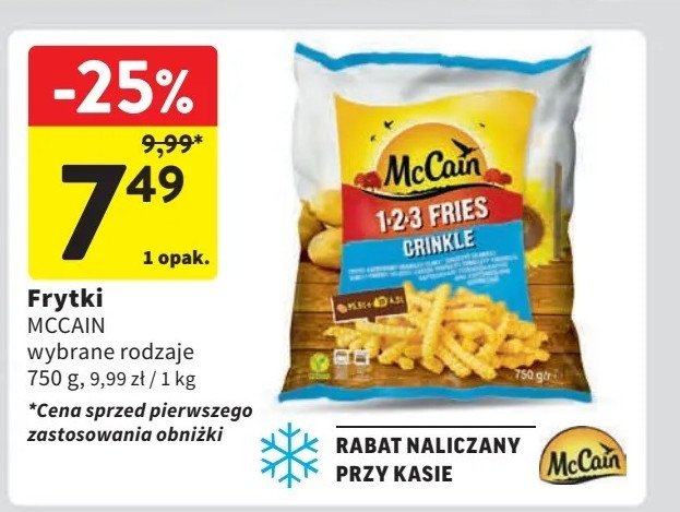 Frytki crinkle Mccain 1-2-3 promocja