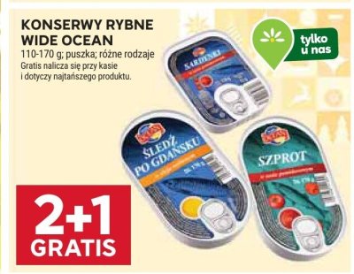 Konserwy rybne wide ocean (śledź polarny, szprot) promocja w Stokrotka