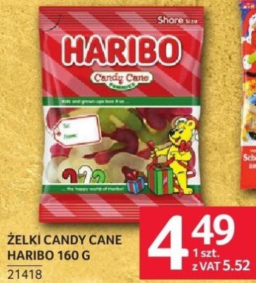 Żelki Candy Cane HARIBO 160 g promocja w Selgros