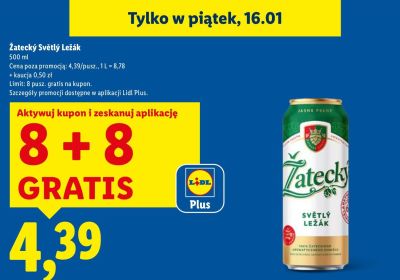 Piwo Żatecký Světlý Ležák 500 ml promocja w Lidl