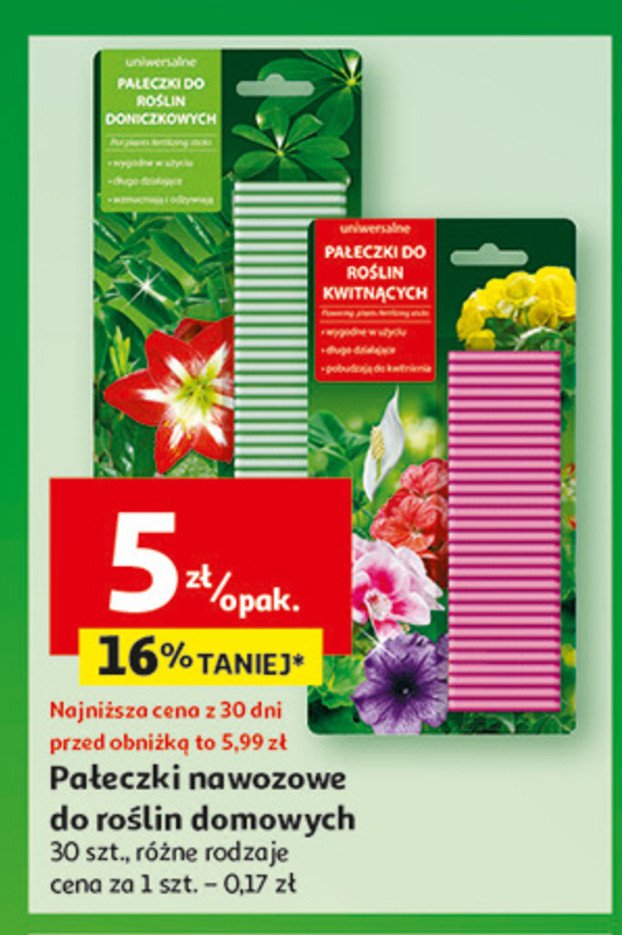 Pałeczki nawozowe do roślin doniczkowych promocja w Auchan