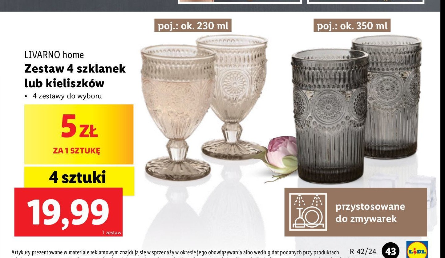 Kieliszki 350 ml LIVARNO HOME promocja w Lidl