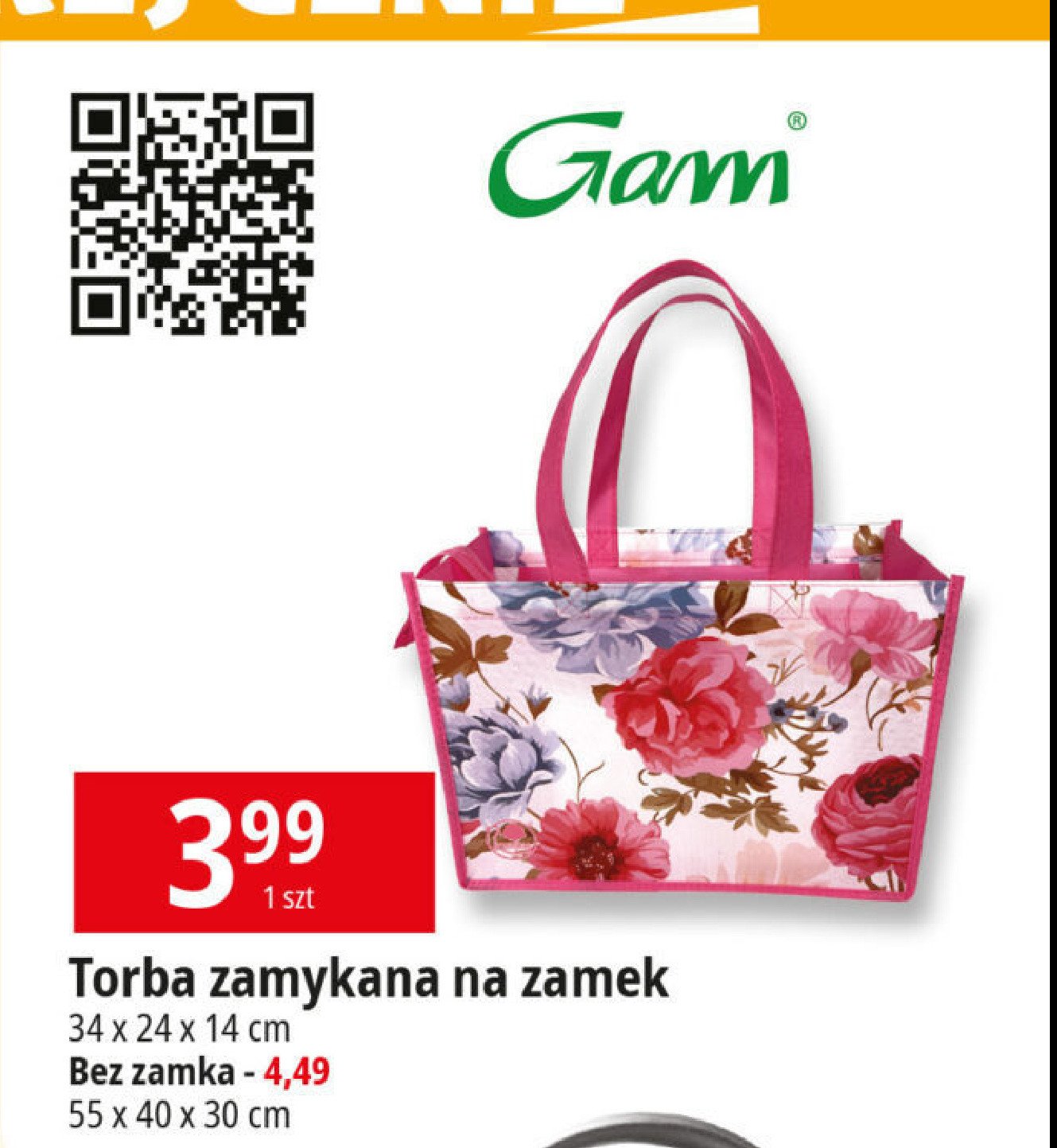 Torba zamykana na zamek Gam promocja