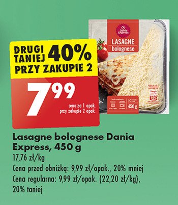 Lasagne bolognese Danie express promocja
