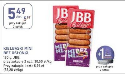 Kiełbaski mini bez osłonki JBB promocja w Stokrotka
