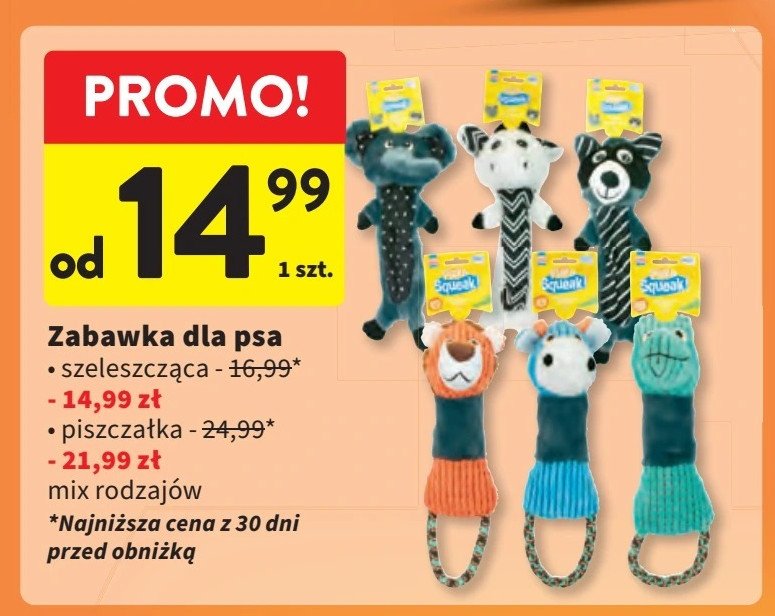 Zabawka dla psa szeleszcząca promocja w Intermarche